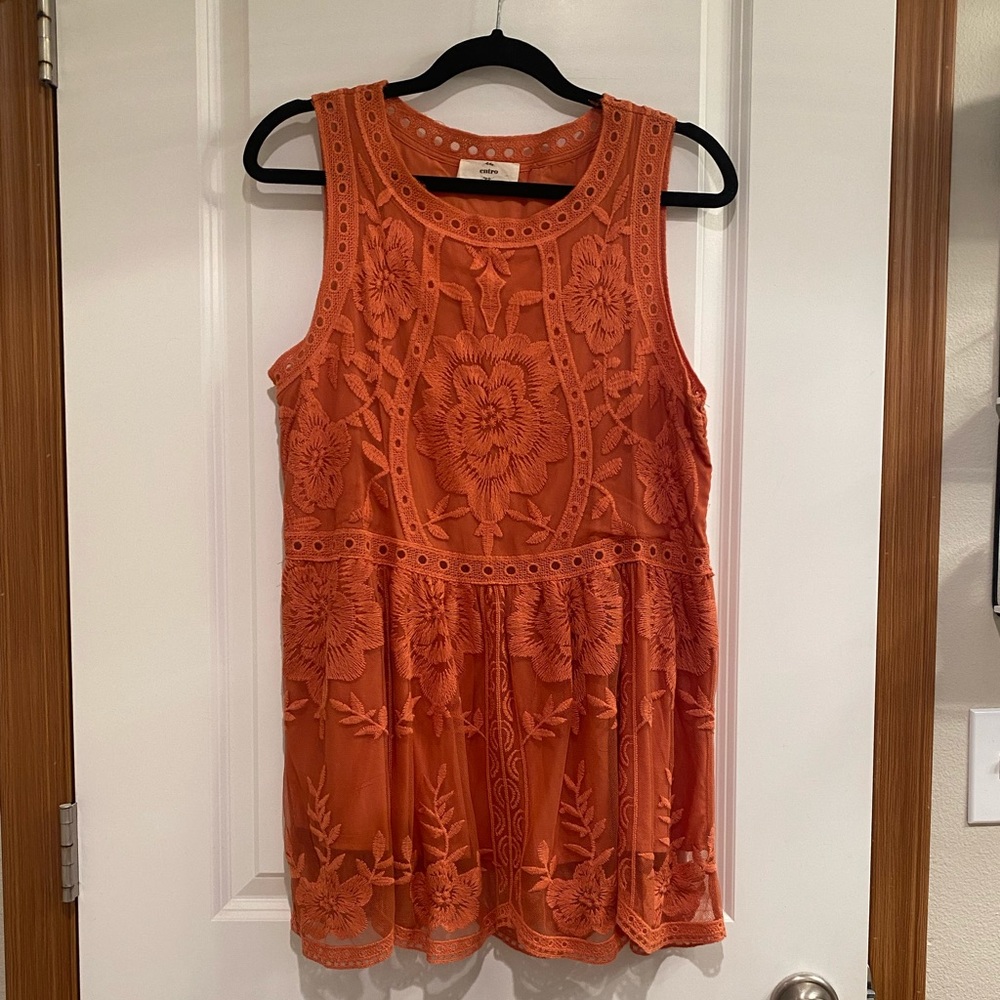 Entro brand Rust / Burnt Orange Tunic Top